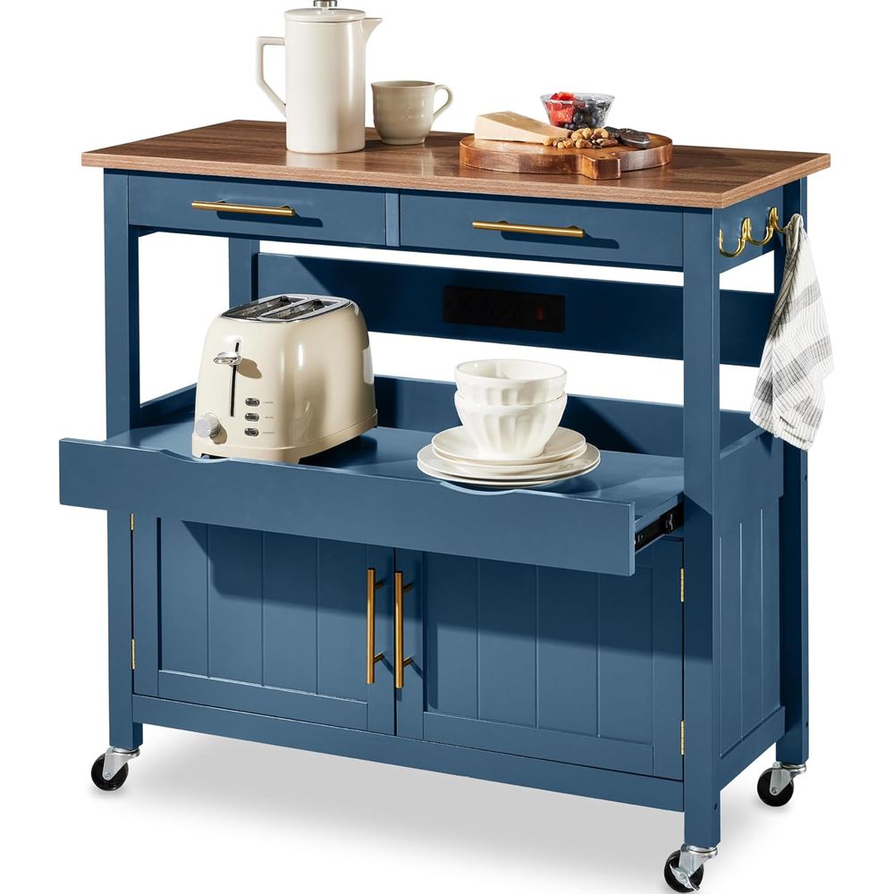 Outdoor Power Wheels - 36in Large Rolling Kitchen Island Cart,