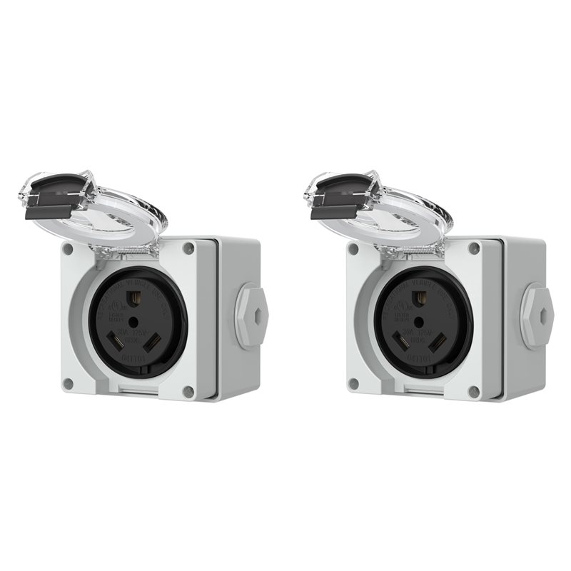Outdoor Power Receptacle - 2X 30Amp Power Outlet Box,125Volt NEMA