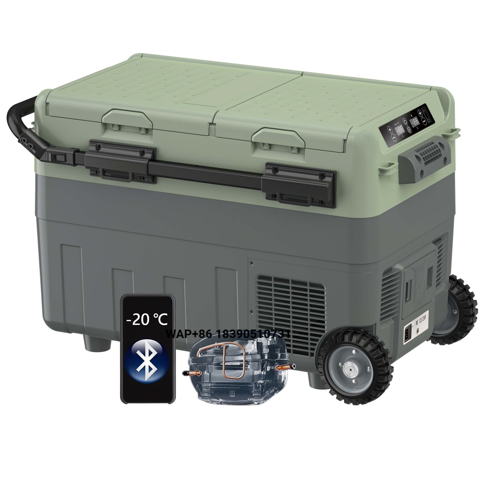 Outdoor Power Wheels - 40L Dual-Compartment Portable Outdoor Car Refrigerator