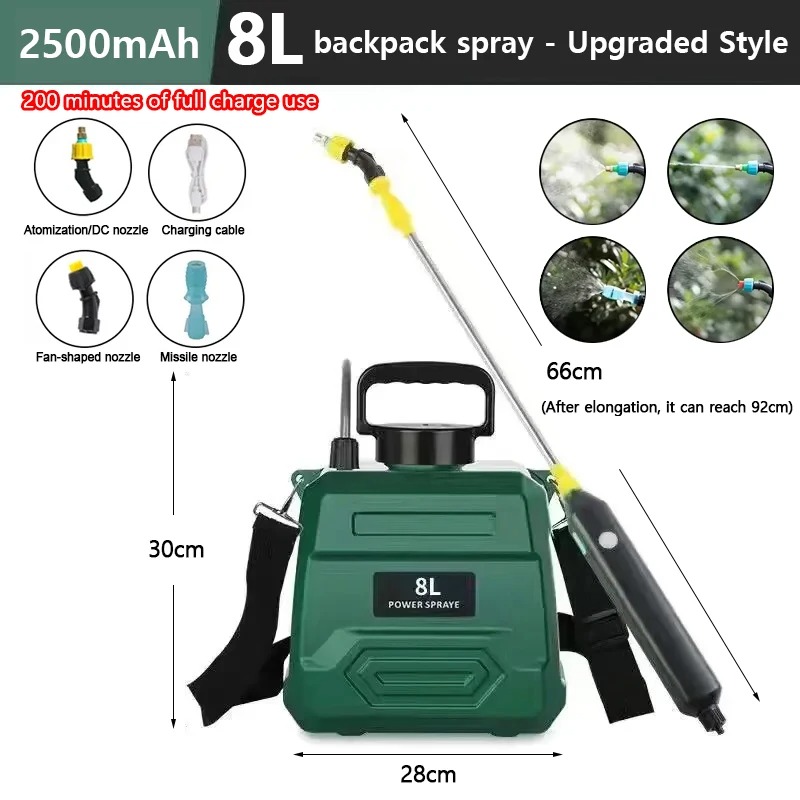 Electric Sprayer Backpack - High-Pressure Agricultural Sprayer Lithium Battery 8L