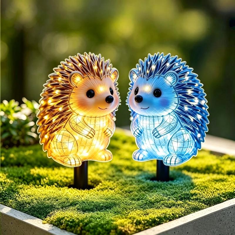 Outdoor Power Stake - 2D Waterproof Solar Powered Hedgehog Garden