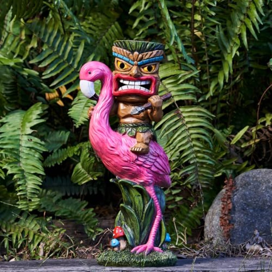 Outdoor Power Bar - Solar Tiki Statue - Outdoor Statue