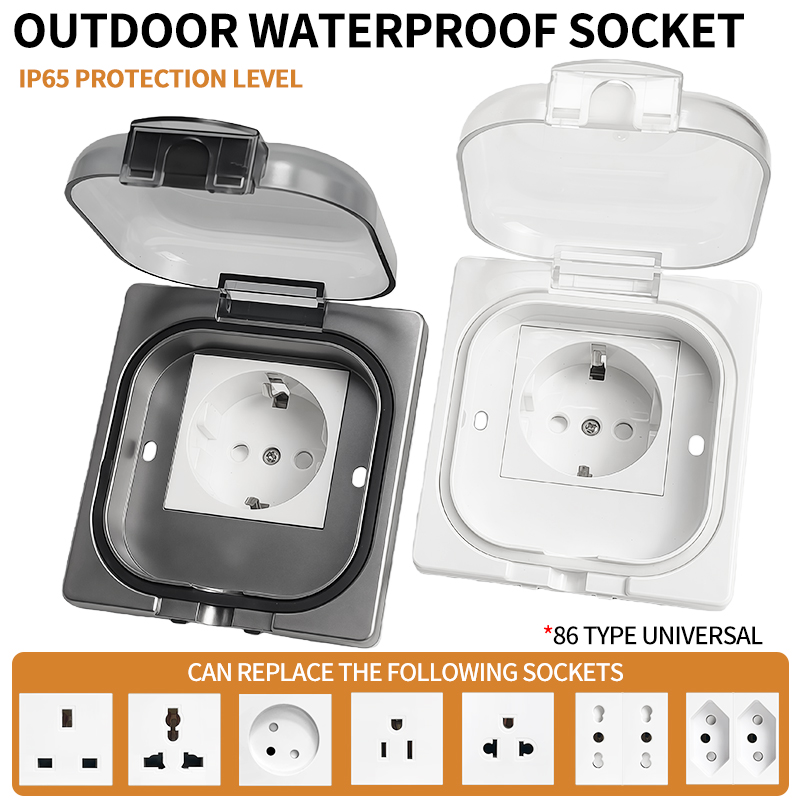 Outdoor Power Receptacle - IP65 Waterproof Outdoor Socket, 16A High
