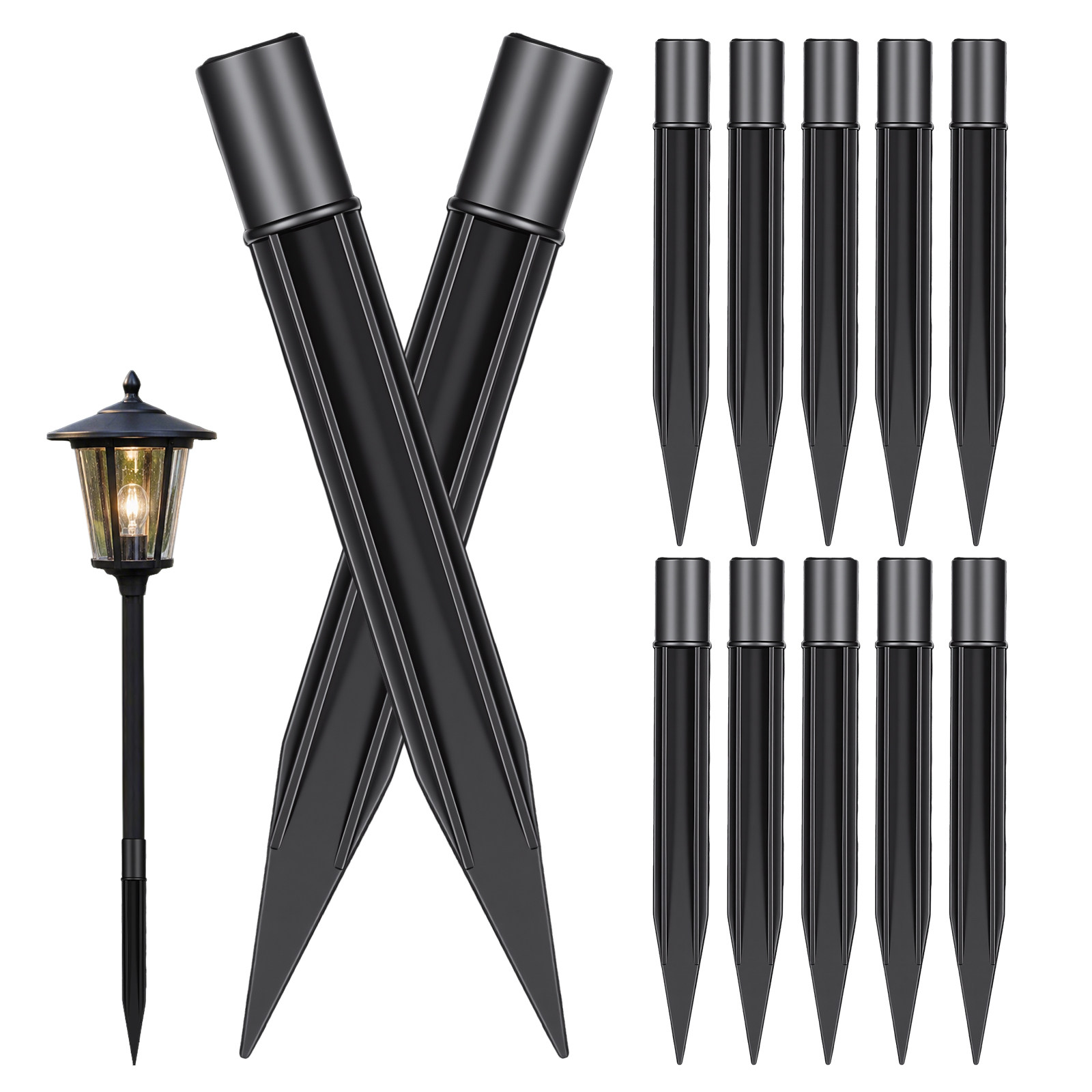 Outdoor Power Stake - 8Pcs Plastic Ground Stakes for Lawn