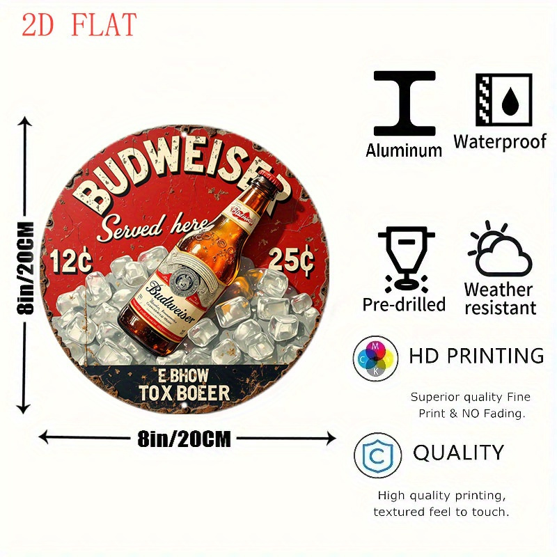 1pc Vintage Beer Logo Metal Wa - огляд і ціна Outdoor Power Bar