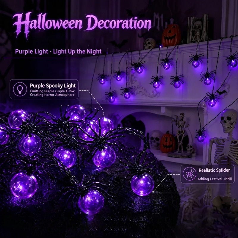 Battery Powered Spider LED Str - огляд і ціна Outdoor Power Lights