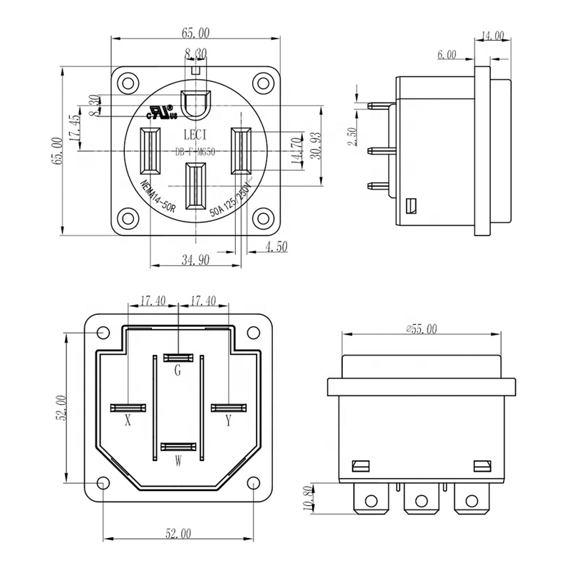 NEMA 14-50R Receptacle 50 Amp  - огляд і ціна Outdoor Power Receptacle