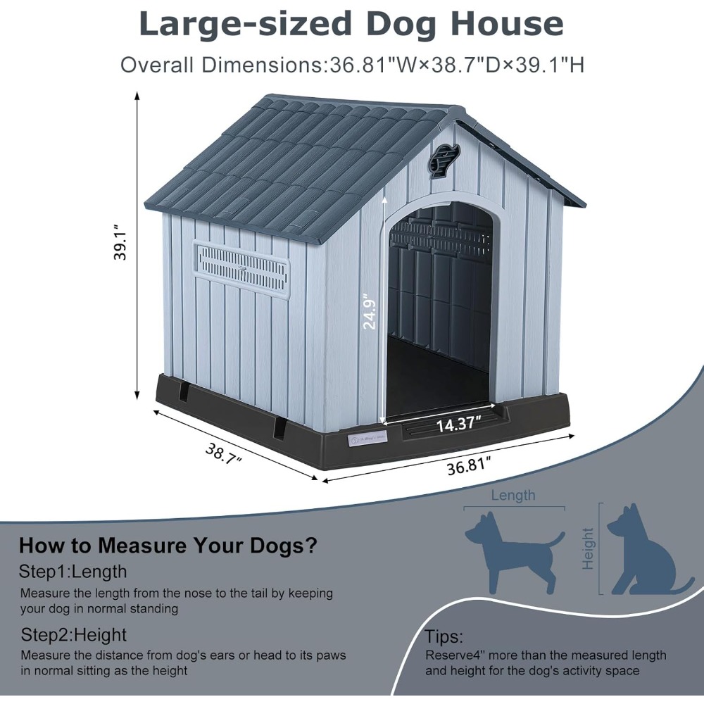 LEMBERI Large Plastic Dog Hous - огляд і ціна Outdoor Power Vent