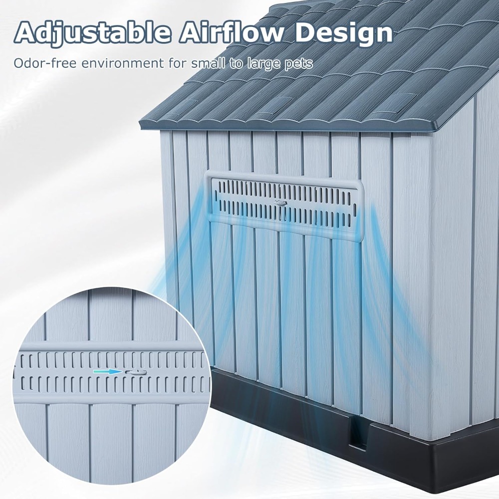 LEMBERI Large Plastic Dog Hous - огляд і ціна Outdoor Power Vent