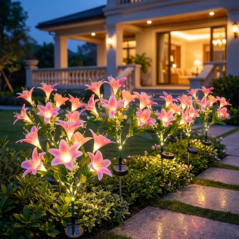 Solar Lily Flower Lawn Lights  - огляд і ціна Outdoor Power Stake