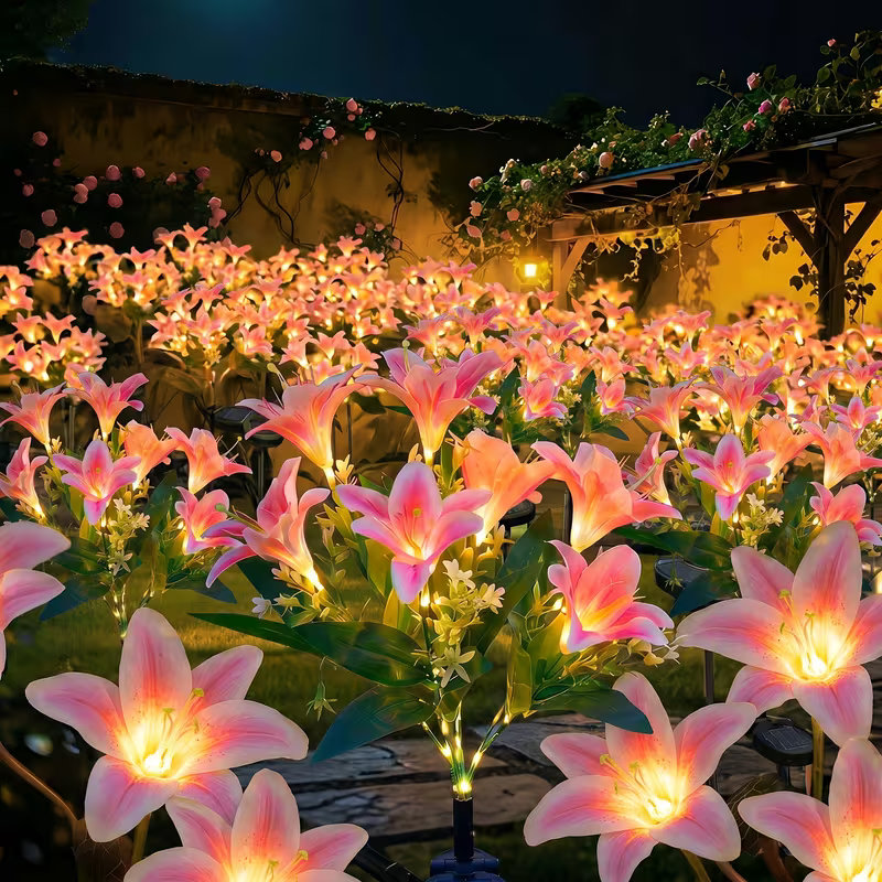 Solar Lily Flower Lawn Lights  - огляд і ціна Outdoor Power Stake