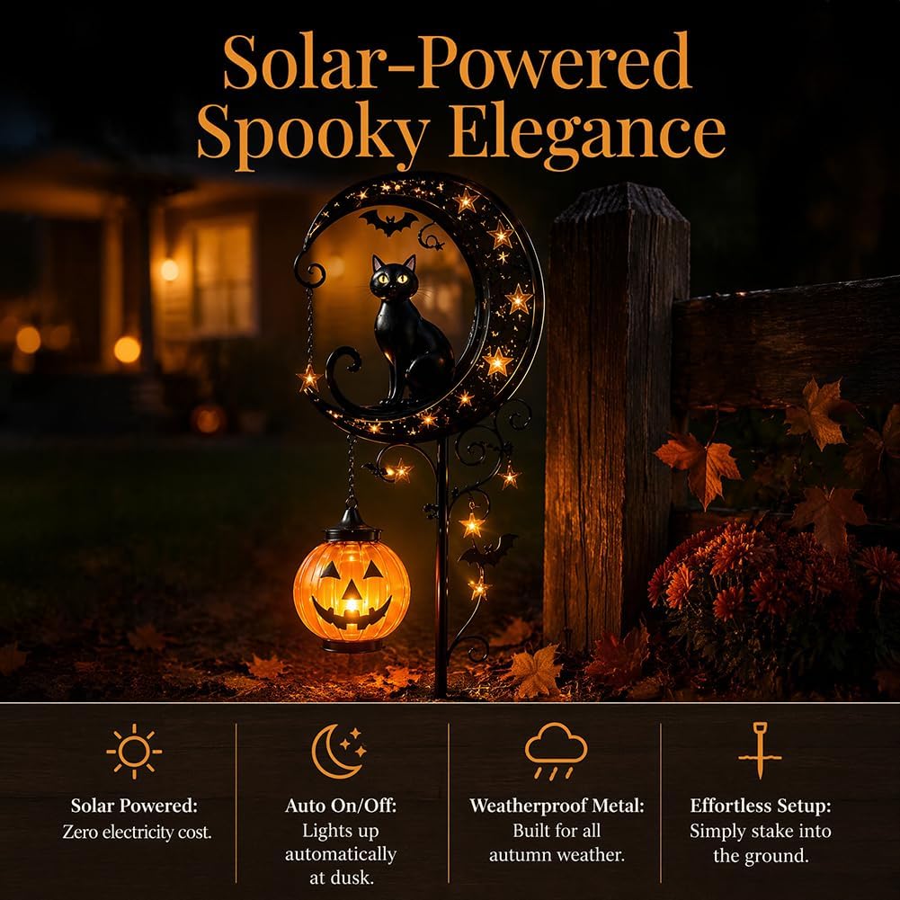 Solar Halloween Black Cat & Pu - огляд і ціна Outdoor Power Stake