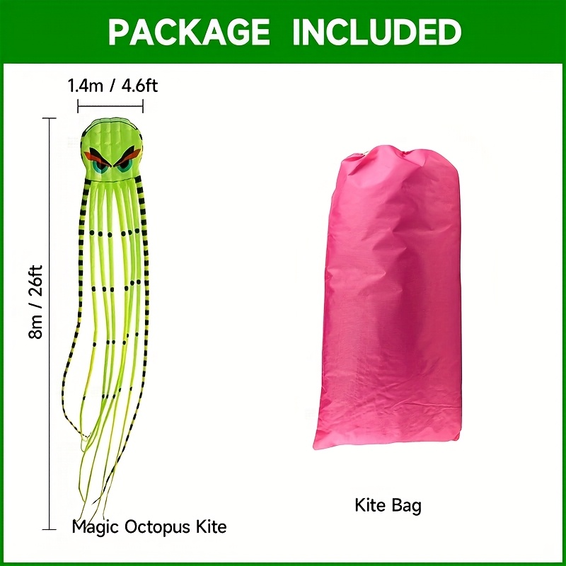 3D 8-Meter Octopus Kite Large  - огляд і ціна Outdoor Power Reel